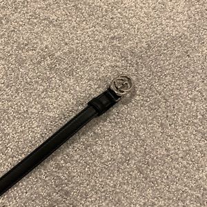 GUCCI Thin Patent Double G Belt